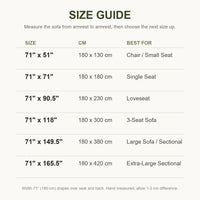 Sofa cover size guide
