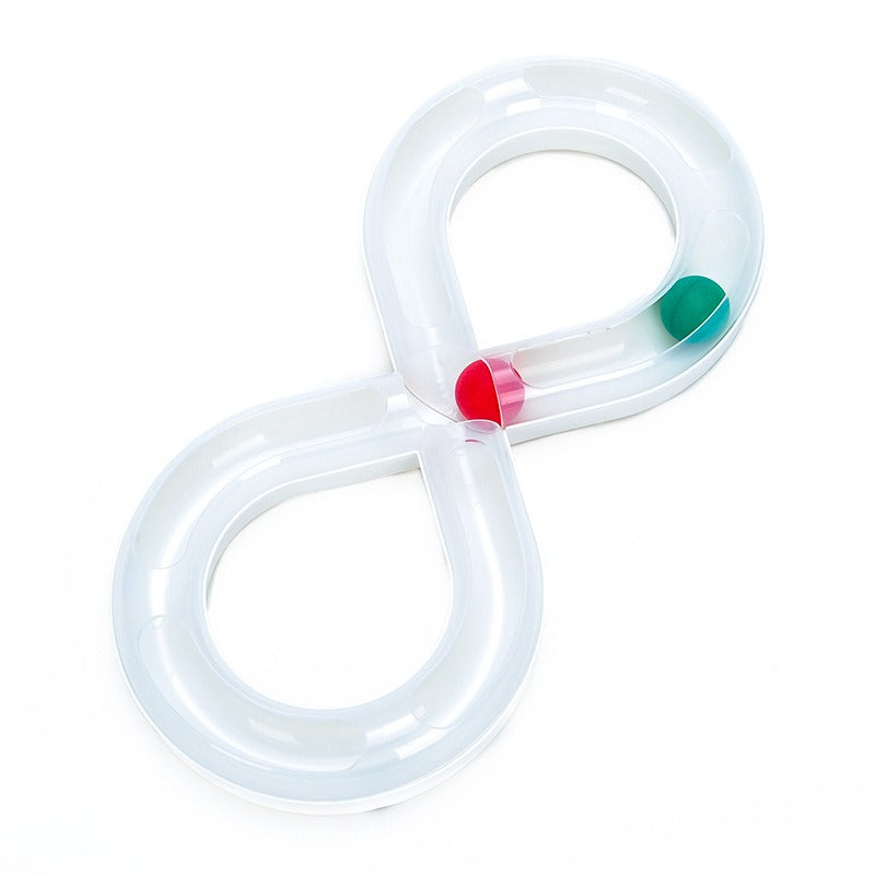 White figure-8 infinity track cat toy