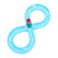 Blue figure-8 infinity track cat toy
