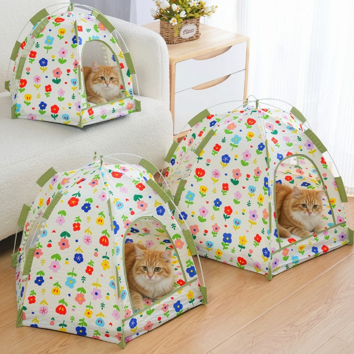 Floral Breathable Pet Tent Summer Cooling House for Cats & Dogs