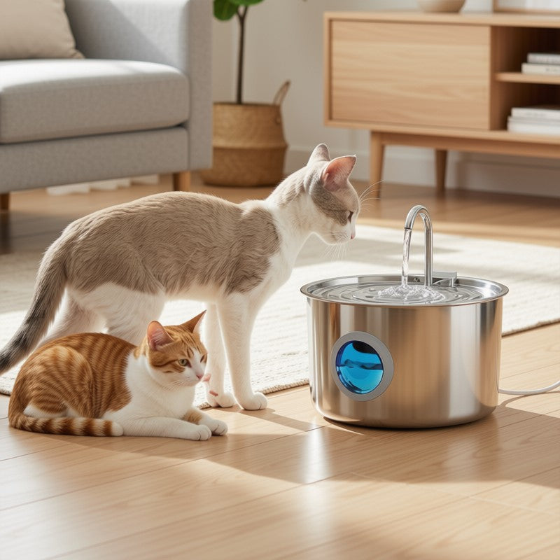 3.2L Stainless Steel Pet Water Fountain Large Capacity Ultra-Quiet