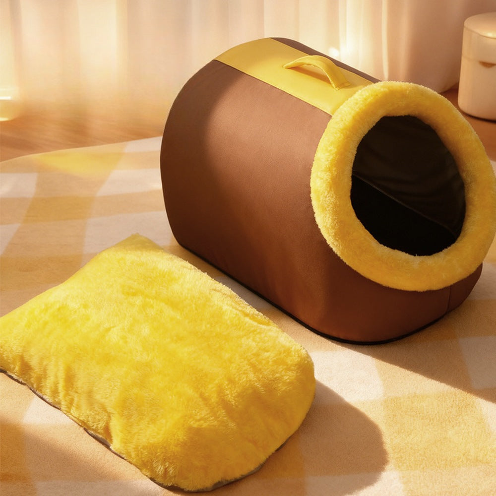 Removable washable cushion for the cat cave