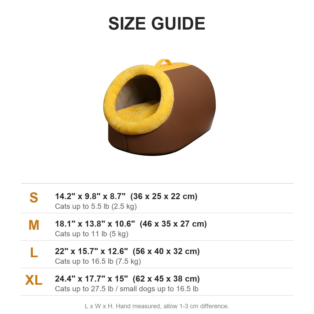 Size guide S M L XL