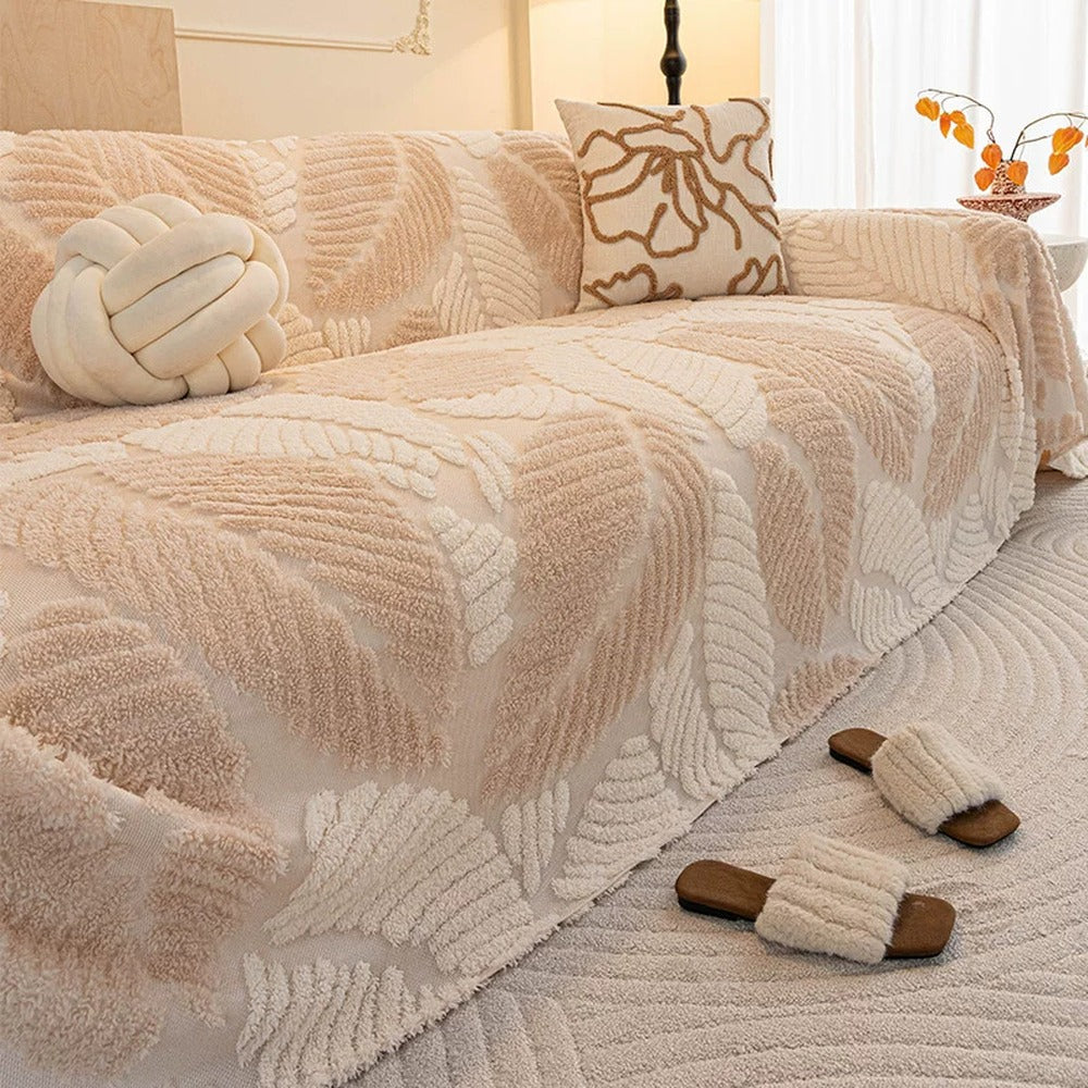 Tufted Leaf Chenille Sofa Cover