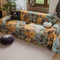 Woven Floral Tapestry Sofa Cover