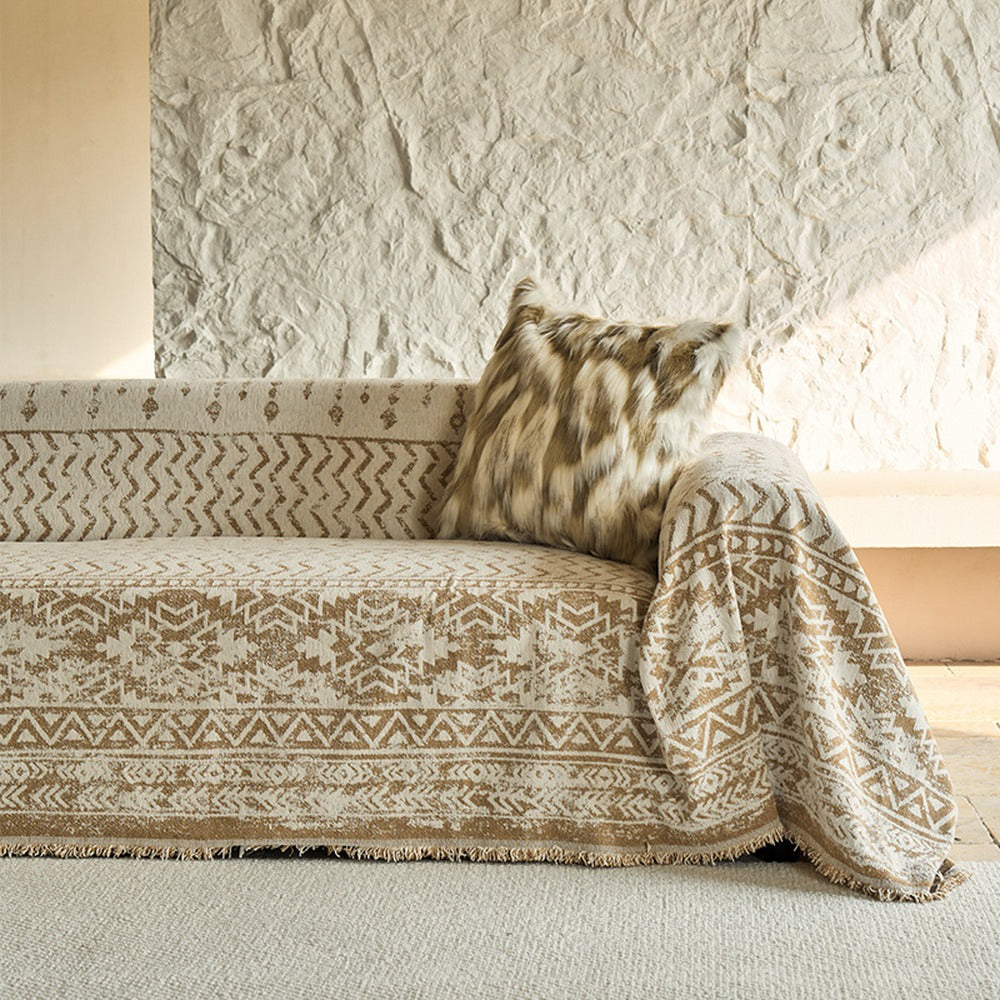 Boho Geometric Chenille Sofa Cover