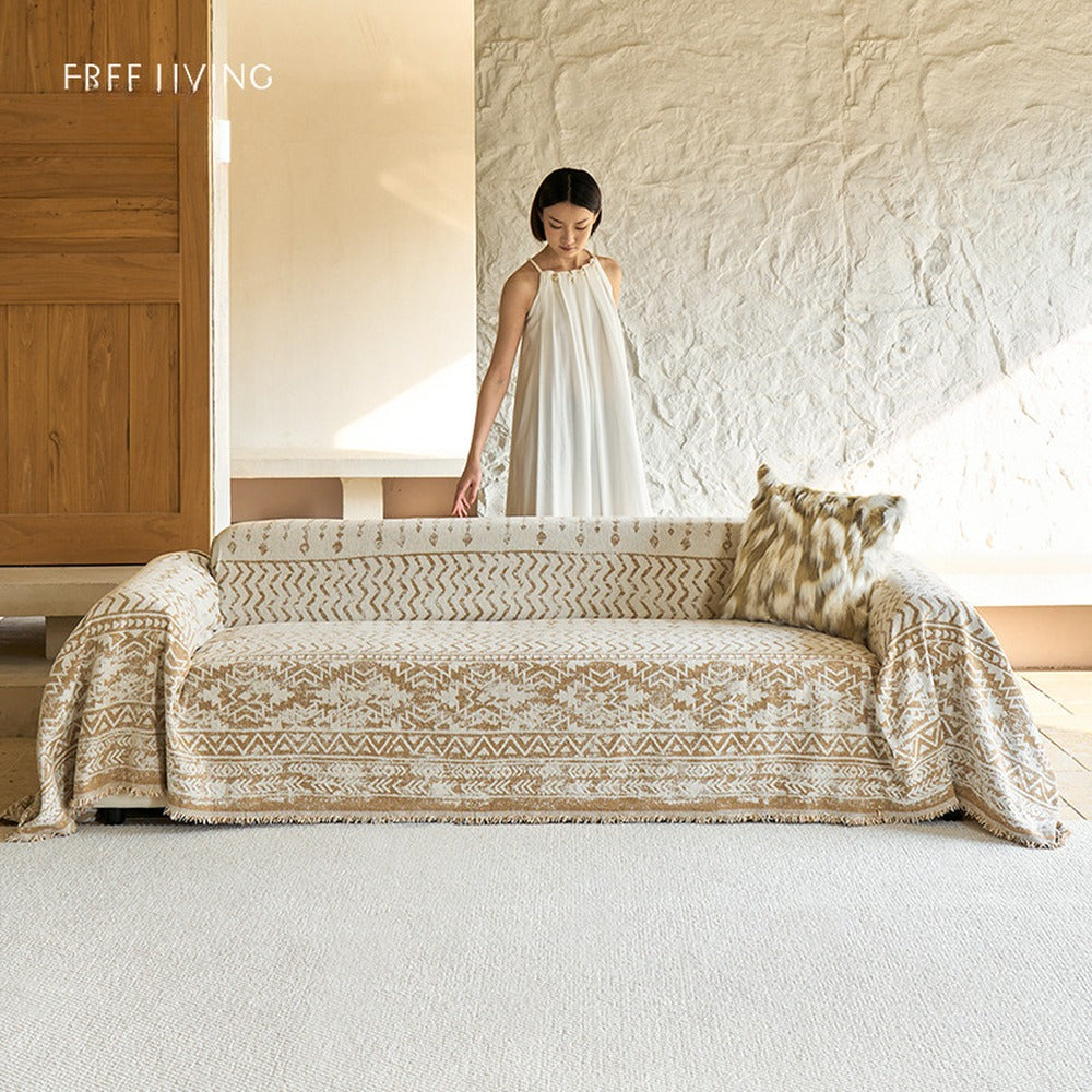 Boho Geometric Chenille Sofa Cover
