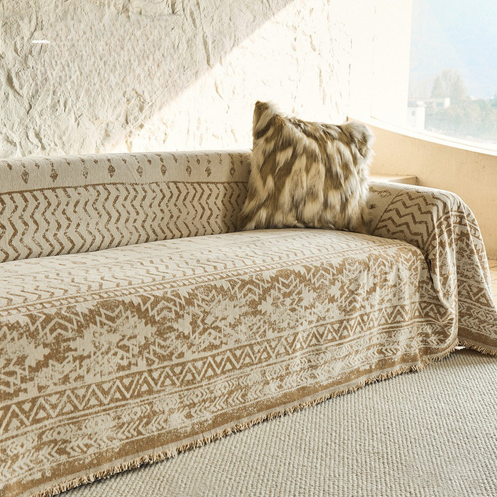 Boho Geometric Chenille Sofa Cover