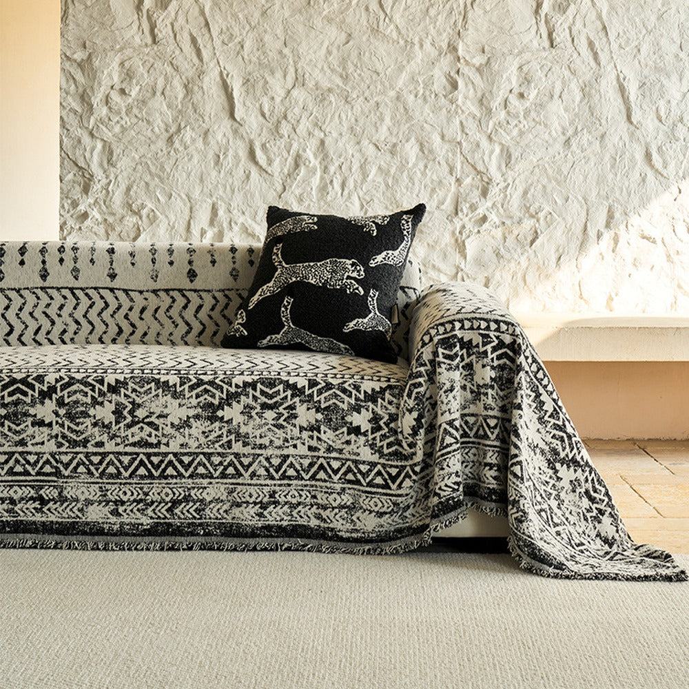 Boho Geometric Chenille Sofa Cover