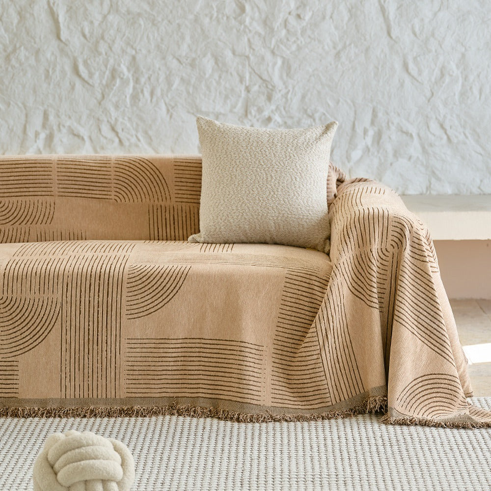 Boho Geometric Chenille Sofa Cover
