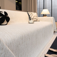 Herringbone Chenille Sofa Cover with Wave Border
