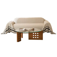 Herringbone Chenille Sofa Cover with Wave Border