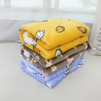 Double-Sided Flannel & Sherpa Pet Blanket, Cozy Cartoon Cat Throw