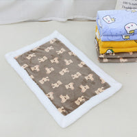 Double-Sided Flannel & Sherpa Pet Blanket, Cozy Cartoon Cat Throw