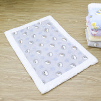 Double-Sided Flannel & Sherpa Pet Blanket, Cozy Cartoon Cat Throw