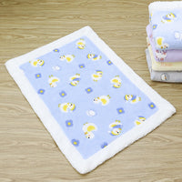 Double-Sided Flannel & Sherpa Pet Blanket, Cozy Cartoon Cat Throw