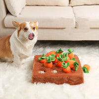 Tapete de atividades para cães que farejam cenouras
