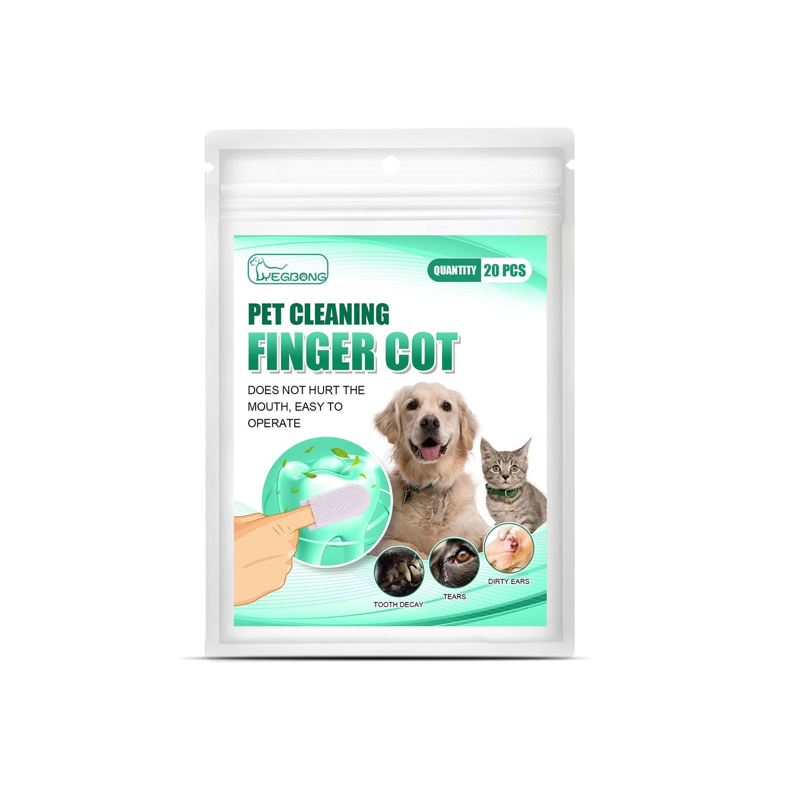 Pet Teeth Cleaning Disposable Finger Cot Wet Wipes