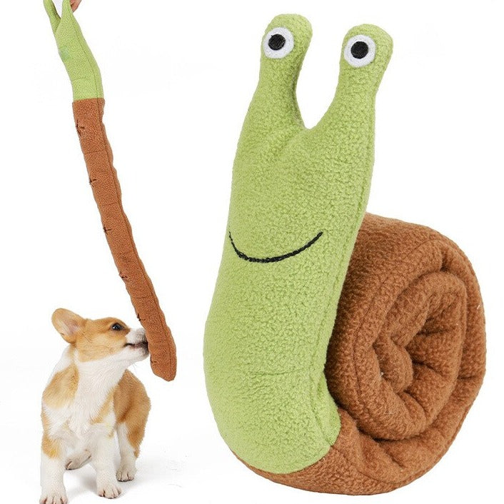 Snail Squeaky Plush Dog Snuffle Toy