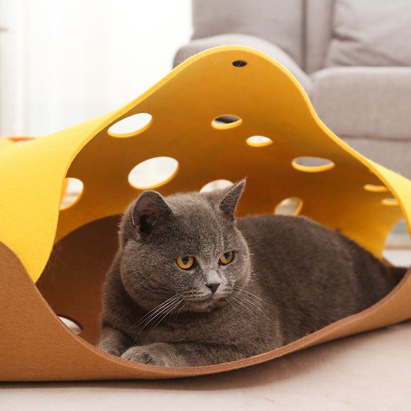 Foldable Felt Cat Tunnel Interactive Toys
