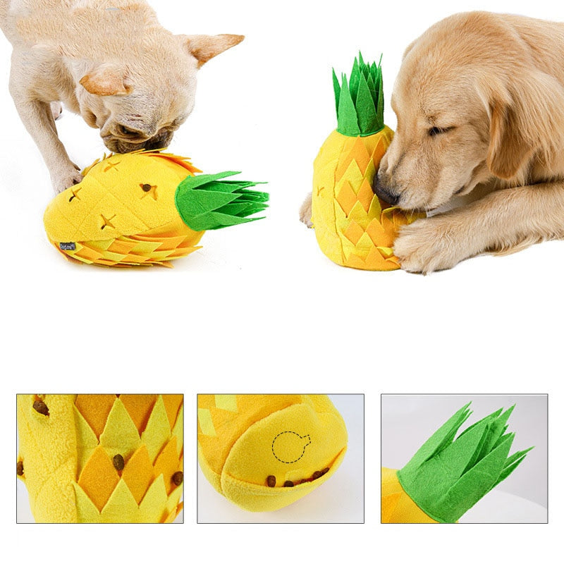Pineapple Plush Squeak Dog Snuffle Toy