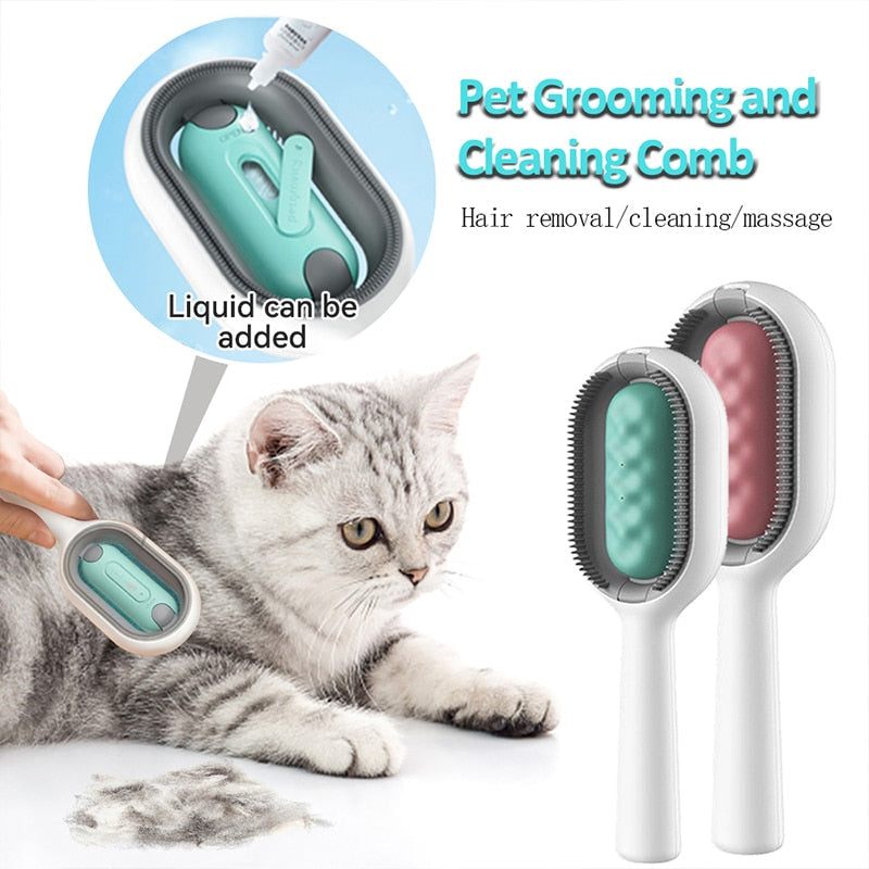 Peine de aseo para gatos, cepillo quitapelos para mascotas