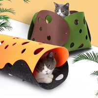 Foldable Felt Cat Tunnel Interactive Toys