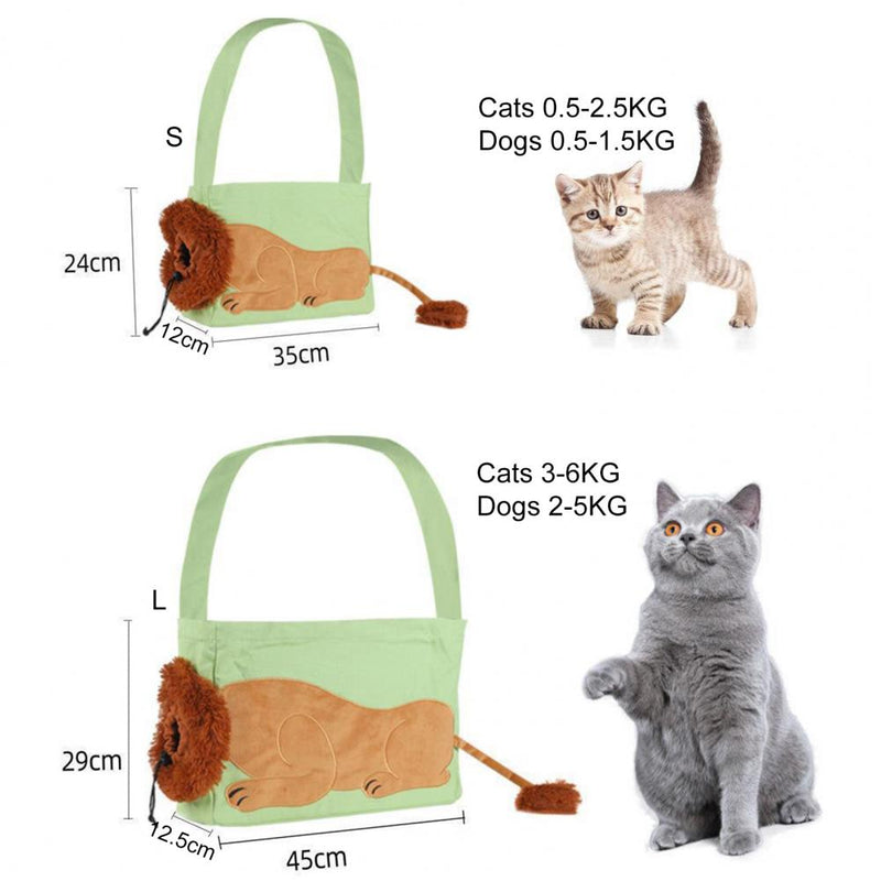Outdoor tas voor huisdieren Leeuwvormige kat canvas draagtas