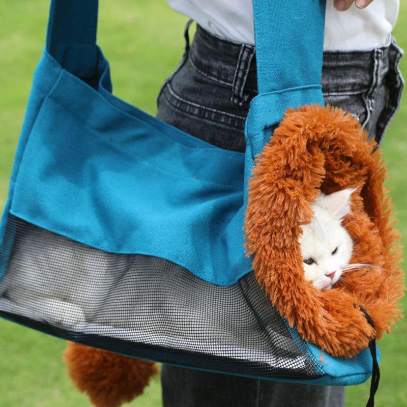 Bolsa para animais de estimação em forma de leão Bolsa transportadora de lona para gatos