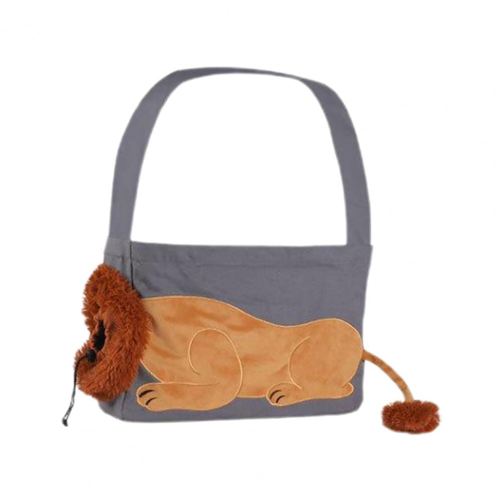 Pet Outdoor Bag Lion Shaped Cat Canvas Carrier Bag