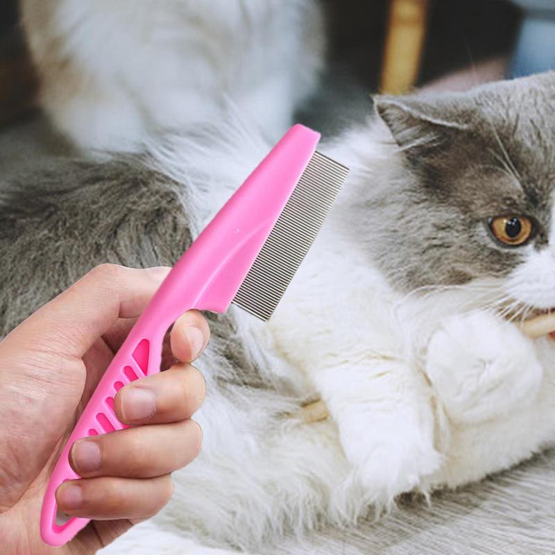 Kediler İçin Pet Pire Tarağı Saç Fırçası Kene Leke Çıkarma