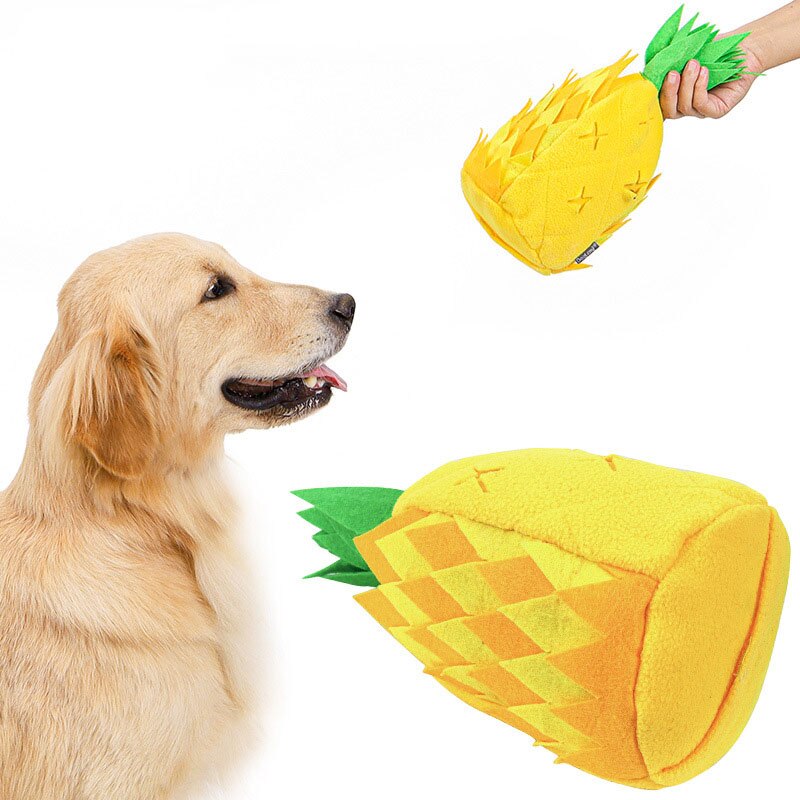 Pineapple Plush Squeak Dog Snuffle Toy