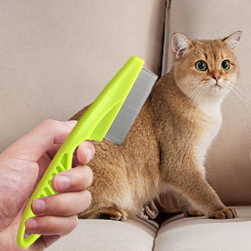 Peigne anti-puces pour animaux de compagnie, brosse à poils de chat, élimination des taches de tiques